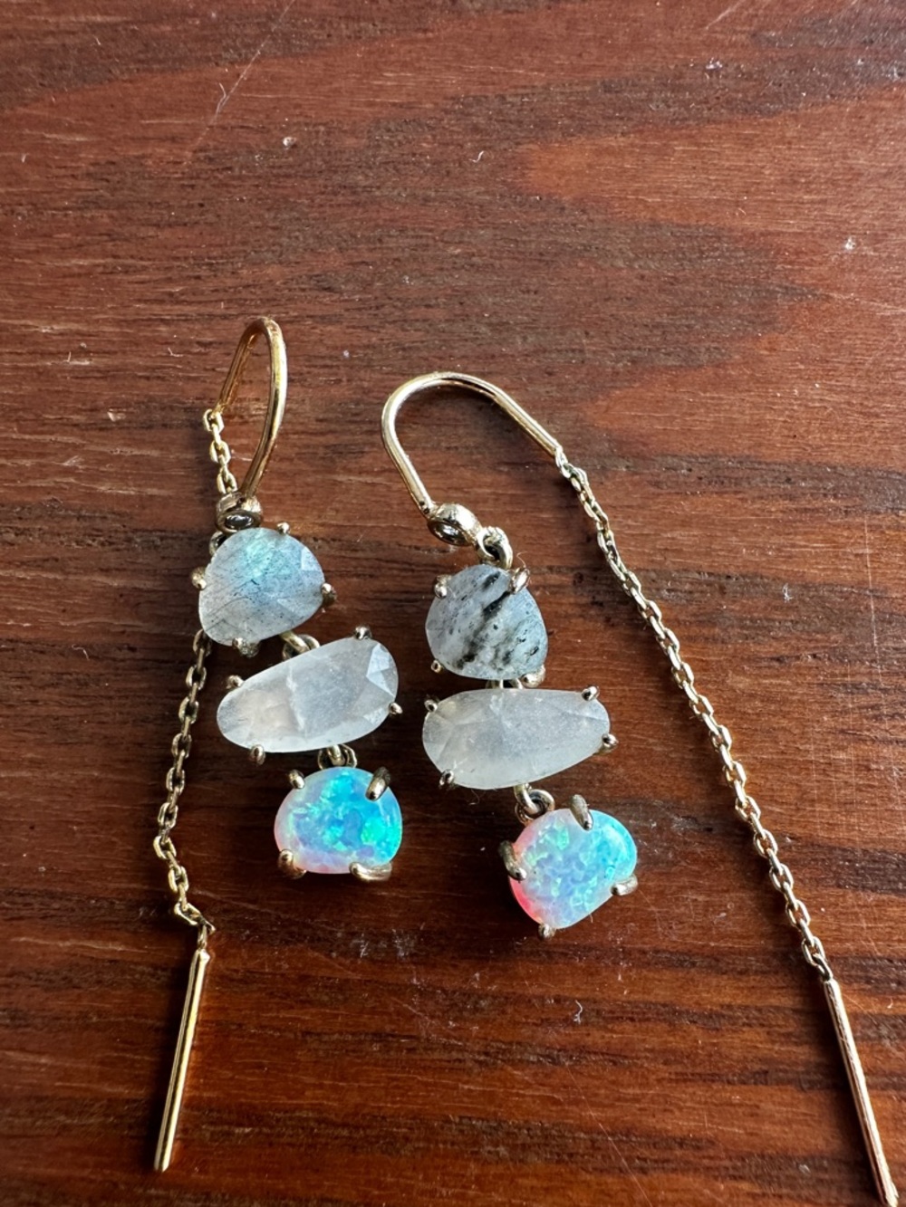 Anthropologie warm tide threader gold earrings
